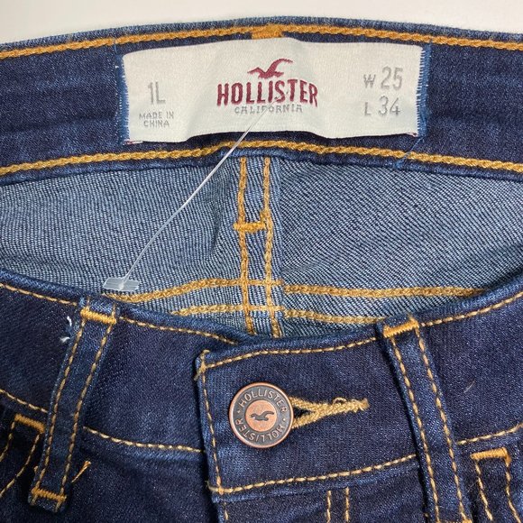 Hollister Womens Jeans Dark Wash Skinny Blue Sz 25x34 - Picture 5 of 12